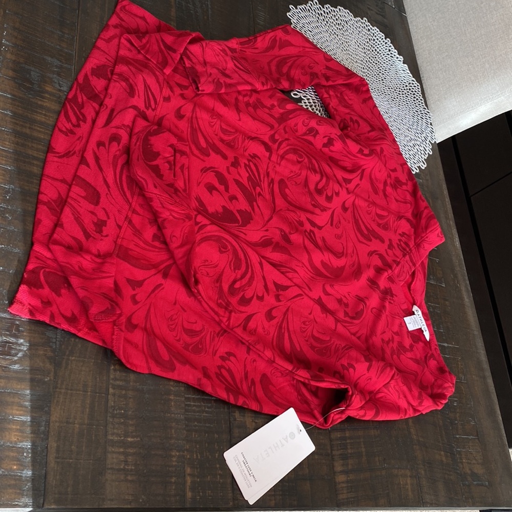🔥NWT Red Athleta Luxe V-Neck Sweatshirt! - Picture 3 of 8